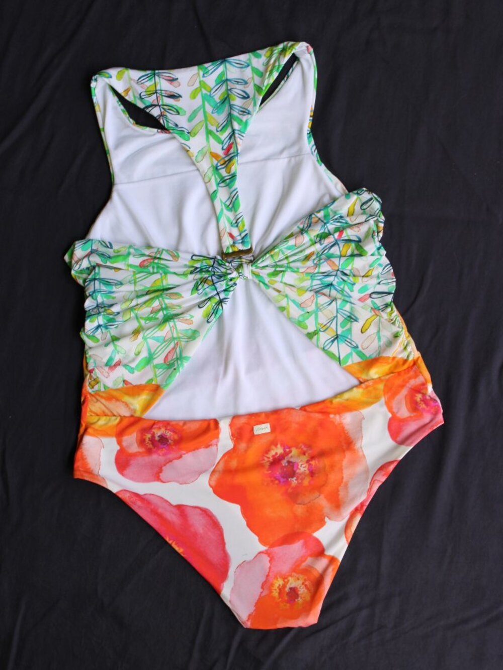 Saha Anthropologie Floral One Piece swimsuit lilly water color bodysuit XL beach - Picture 10 of 12